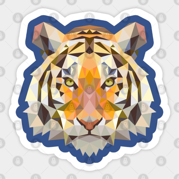 Tiger face Sticker by Mako Design 